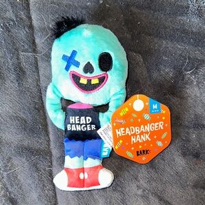 Bark Headbanger Hank Plush Toy - Blue and Black medium dog toy New